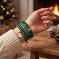 thumbnail image 5 of OAVQHLG3B Christmas Bracelets for Women, Snowflake Santa Claus Christmas Tree Festive Beaded Bracelets Stackable Stretch Friendship Bracelets, 5 of 5