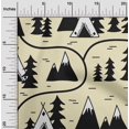 thumbnail image 2 of oneOone Polyester Lycra Pale Yellow Fabric Mountain Pattern Sewing Material Print Fabric By The Yard 56 Inch Wide, 2 of 5