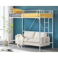 thumbnail image 2 of Ktaxon Loft Bed Twin Size with Flat Rungs for Adults, Kids and Young Teens, No Box Spring Required,Heavy Duty Metal Slat Support,White, 2 of 8
