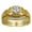 Gold-Tone, variant on Womens Victorian Art Deco 1CT Solitaire CZ Bridal Statement Ring Set Gold Plated Silver