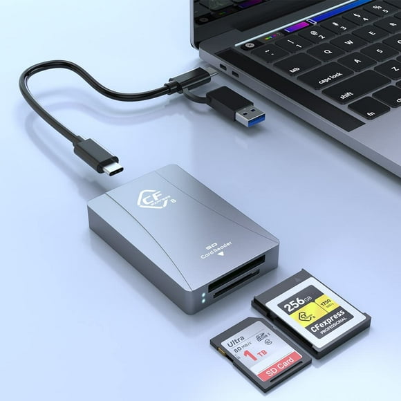 CFexpress SD Card Reader Type B USB 3.1 Gen 2 Adapter 10Gbps Memory Card Storage for Canon Nikon Sony Windows/Mac OS