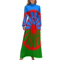 thumbnail image 1 of Vestido largo con bandera romaní para mujer, vestidos de mujer para verano 2024, vestidos de fiesta elegantes para mujer 2024, vestido suelto para mujer, 1 of 4