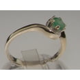 thumbnail image 4 of LBG British Made 18k White Gold Natural Emerald Womens Anniversary Ring - 33 size options - Size 6, 4 of 5