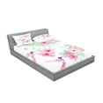 thumbnail image 2 of Ambesonne Hummingbirds Fitted Sheet & Pillow Sham Set, Flowers Wild Nature, Queen, Pale Green and Pale Pink, 2 of 2