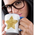 thumbnail image 2 of 3drose, Image of Glitzy Gold Sparkle Star, 15oz Two-tone Blue Mug, 2 of 6