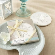 Kate Aspen by The Shore Sand Dollar Coaster - Set of 6 - Perfect Table Dcor or Party Favors for Beach Themed Weddings, Baby Showers, Bridal Showers or Birthdays