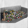 thumbnail image 6 of Black and White Soft Flannel Fleece Throw Blanket, Kitchen Fruits and Vegetables Nature with Dots Chess Squares Art Design, Cozy Plush for Indoor and Outdoor Use, 70" x 90", Multicolor, by Ambesonne, 6 of 6