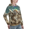 thumbnail image 6 of Daiia Roman Chariot Horse Race Pattern Women's Fashion Hoodies & Sweatshirts with Kangaroo Pocket Hooded Sweatshirt with Eye-catching Drawstrings-Small, 6 of 7