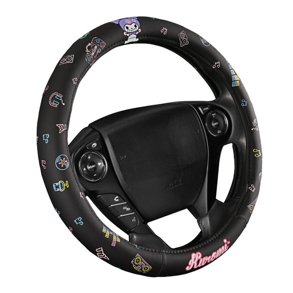 Carbella Automotive Steering Wheel Covers Official Sanrio, Kuromi Black for Universal (14.5–15.5" wheels)