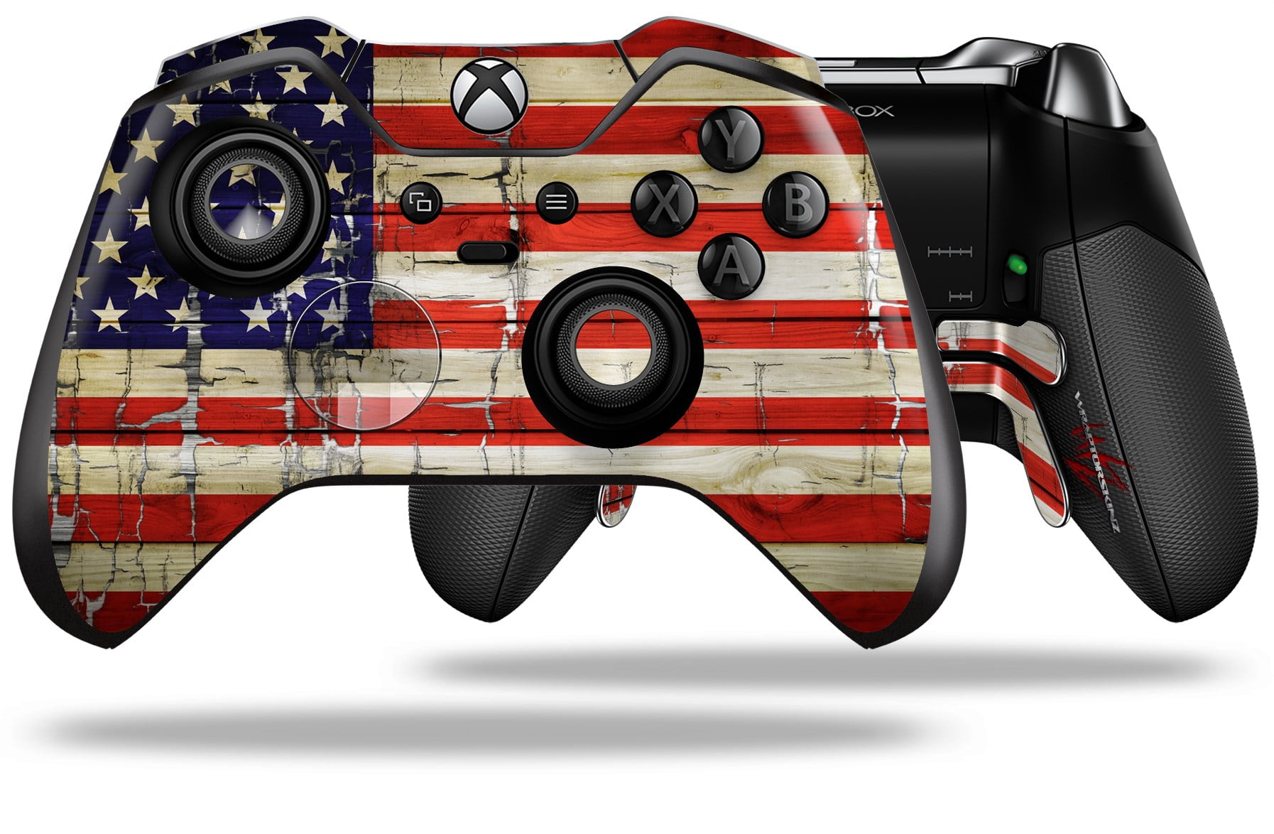CONTROLLER NOT INCLUDED Painted Faded and Cracked USA American Flag Decal Style Skin fits Microsoft XBOX One Wireless Controller 