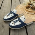 thumbnail image 5 of SuTry Women's Polka Dot Mules Slip On Color Block Round Toe Platform Adjustable Strap Comfortable Casual Walking Half Shoes(41), 5 of 9