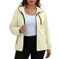 thumbnail image 7 of Lmueinov Womens Packable Hooded Rain Jacket Windbreaker Zip Up Elastic Cuffs Lightweight Foldable Casual Outerwear with Storage Pouch for Travel Outdoor, 7 of 7
