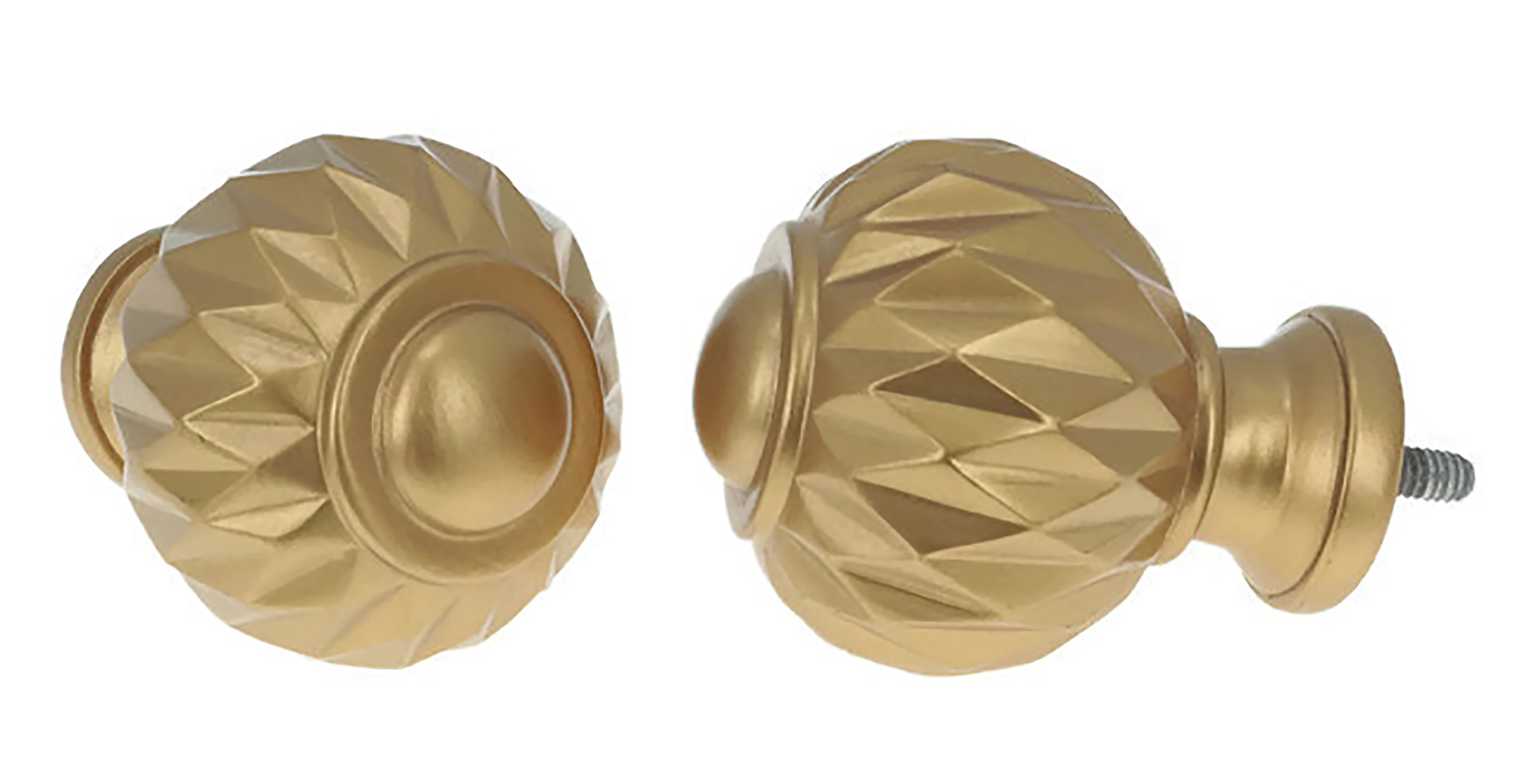 MERIVILLE 1-Inch Diameter Single Curtain Rod, Castani Finial, Adjustable 48-84 Inch, Royal Gold
