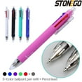 thumbnail image 2 of Creative Ballpoint Pen Color Retractable Ballpoint Pen Stationery Pen 6 in 1 green, 2 of 6