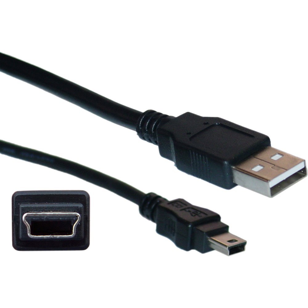 Cable Wholesale 10UM02101BK 1 ft. Mini USB 2.0 Cable, Type A Male to 5 Pin MiniB Male Black