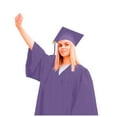 thumbnail image 3 of Women And Men Graduation Gown Set College And High School Long Sleeve V Neck Zipper Solid Color Robe With Cap Tassel,Purple,54, 3 of 7