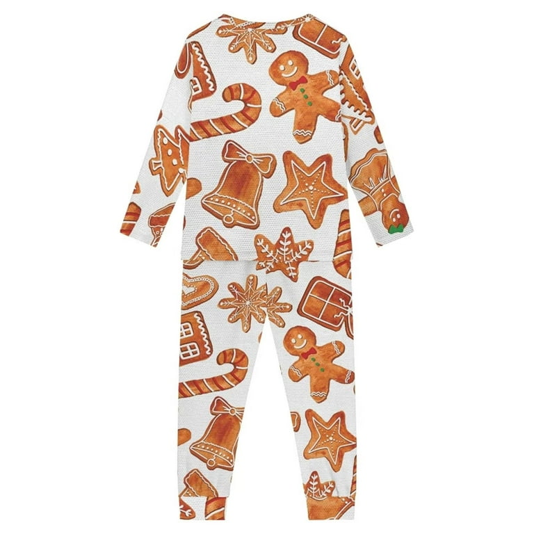 Pzuqiu Softness Pajamas Boys Sleepwear Size 9 10 Years Old Christmas Bell Print Breathable Loungewear Candy Canes Bedtime Nightwear 2 Pieces Skin
