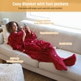 thumbnail image 2 of Catalonia Wearable TV Blanket with Sleeves Arms & Feet pockets for Adult Micro Plush Fleece Large Wrap Throw Robe 73" x 53", 2 of 9