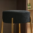 thumbnail image 5 of 24" Tall, Round Bar Stools, Set of 2 - Contemporary upholstered dining stools for kitchens, coffee shops and bar stores - Includes sturdy hardware support legs Black, 5 of 8