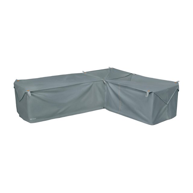 Classic Accessories Storigami Water-Resistant 104 Inch Easy Fold Patio Right-Facing Sectional Lounge Set Cover, Monument Grey