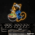 thumbnail image 2 of Craftnamesign Fox Eat Ramen Neon Sign, Japanese Ramen Restaurant Decor, 2 of 4