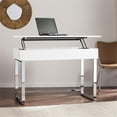 thumbnail image 3 of Bowery Hill Modern Wood & Metal Adjustable Height Sit-Stand Desk in White, 3 of 9