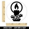 thumbnail image 2 of Christmas Candle Self-Inking Rubber Stamp Ink Stamper - Brown Ink - Small 3/4 Inch, 2 of 7