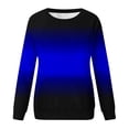 thumbnail image 6 of WREESH Womens Casual Crewneck Sweatshirt Gradient Blouses Loose Fit Long Sleeve Pullover Fall Winter Lightweight Tunic Tops with Pocket Black, 6 of 6