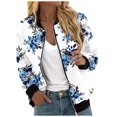 thumbnail image 1 of MKLEKYY Veste en Jean pour Femmes Veste Cardigan Décontractée à Imprimé Complet avec Fermeture Éclair Légère Mode Extérieure, 1 of 4