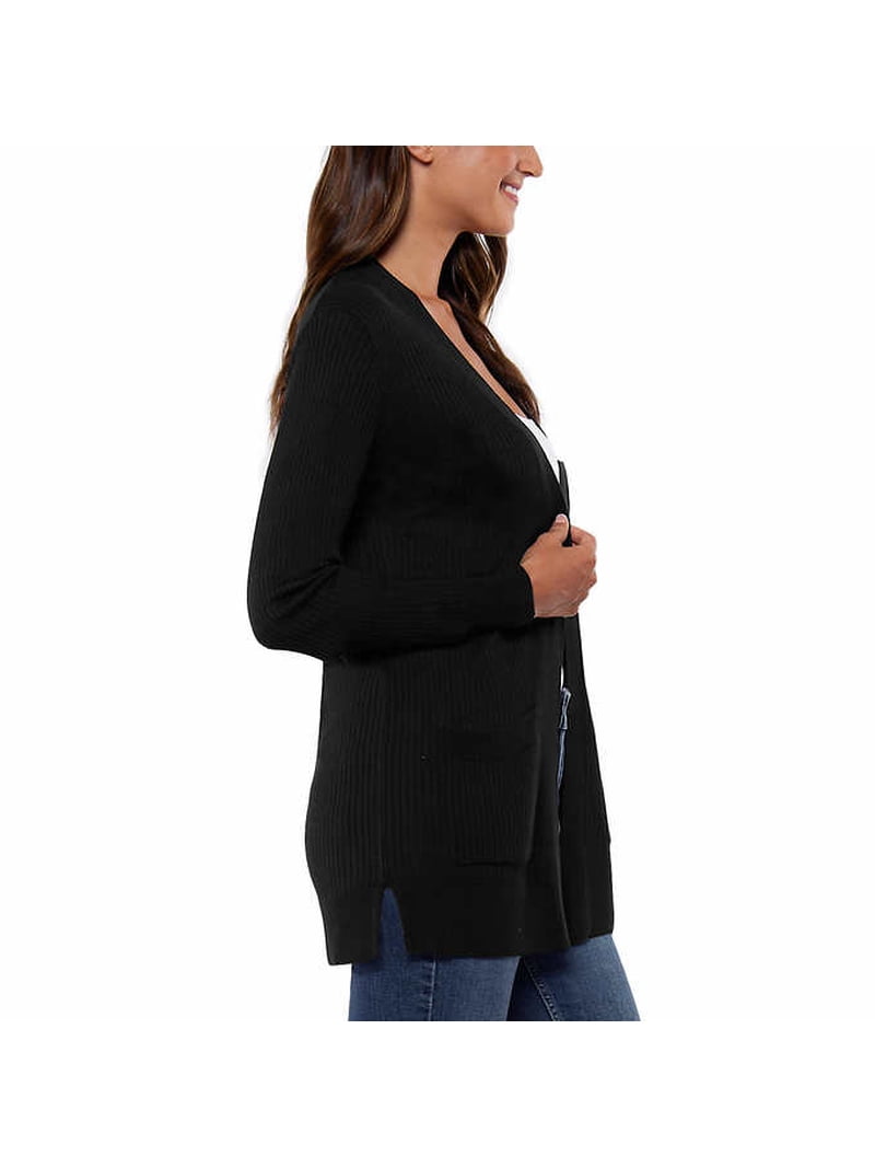 Matty M Women's Ribbed Summer Cardigan (Black, Large) - Walmart.com