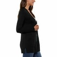 thumbnail image 2 of Matty M Women's Ribbed Summer Cardigan ( Black, Medium), 2 of 6