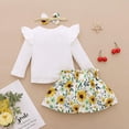 thumbnail image 6 of Baby Girl Clothes Stuff Newborn Infant Summer Cute Outfit Alpha-Printed Romper + Floral Printed Pants + Headband Set 0-6Y, 6 of 10