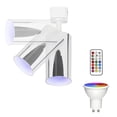 thumbnail image 1 of FSLiving H Type Track Lighting, Silver Ceiling Spotlighting Remote Control with Color Changing RGB Tunable White GU10 Smart Bulb Mini Lights H Track Mounted for Kitchen Shopwindow Disco Ball, 1 of 9
