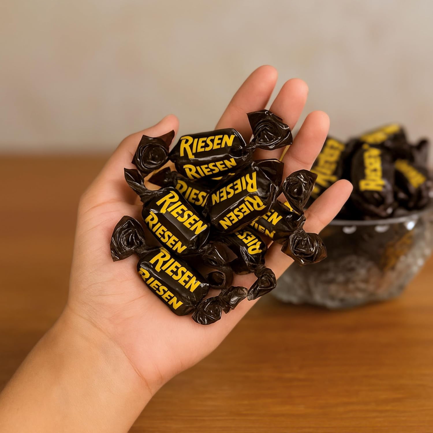 Riesen Chocolate Caramel Candies 1.5 lb Bag Individually Wrapped German Chewy Candy