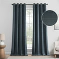 thumbnail image 2 of Exclusive Fabrics  Lounge Embossed Grommet Velvet Curtains - Room Darkening Curtain for Bedroom & Living Room (1 Panel) 50 X 108 - Deep Blue, 2 of 5