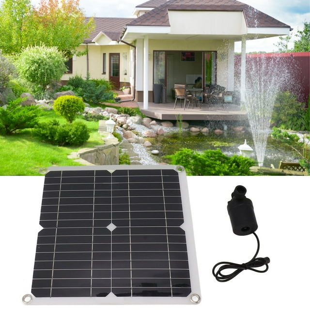 Solar Submersible Pump, Solar Water Pump Kit Energy Saving Large Low Noise DC12V with Timing Controller for Garden