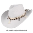 thumbnail image 2 of fastboy Natural Straw Shell Hat Trendy Beach Cap For Fashionable Look And Easy To Carry. Cowboy Straw Hat 1Set, 2 of 6