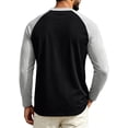 thumbnail image 5 of UDAUDU Mens Shirts Crew Neck Raglan Color Block Casual Soft Long Sleeve Tee Daily Wear Work Blouses XL, 5 of 5