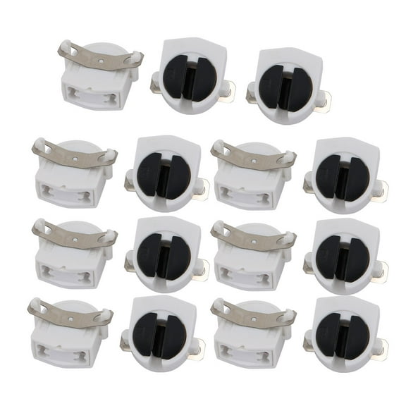 15pcs AC500V 2A G5-F288A T5 Light Socket G5 Base Fluorescent Lamp Holder White