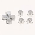 thumbnail image 3 of Botones de Metal Botones Abxy + Paletas de Pulgar Pernos de Pulgar y Cromado D-Pad para PS4 Dualshock 4 Controlador Mod Kit Plata, 3 of 8