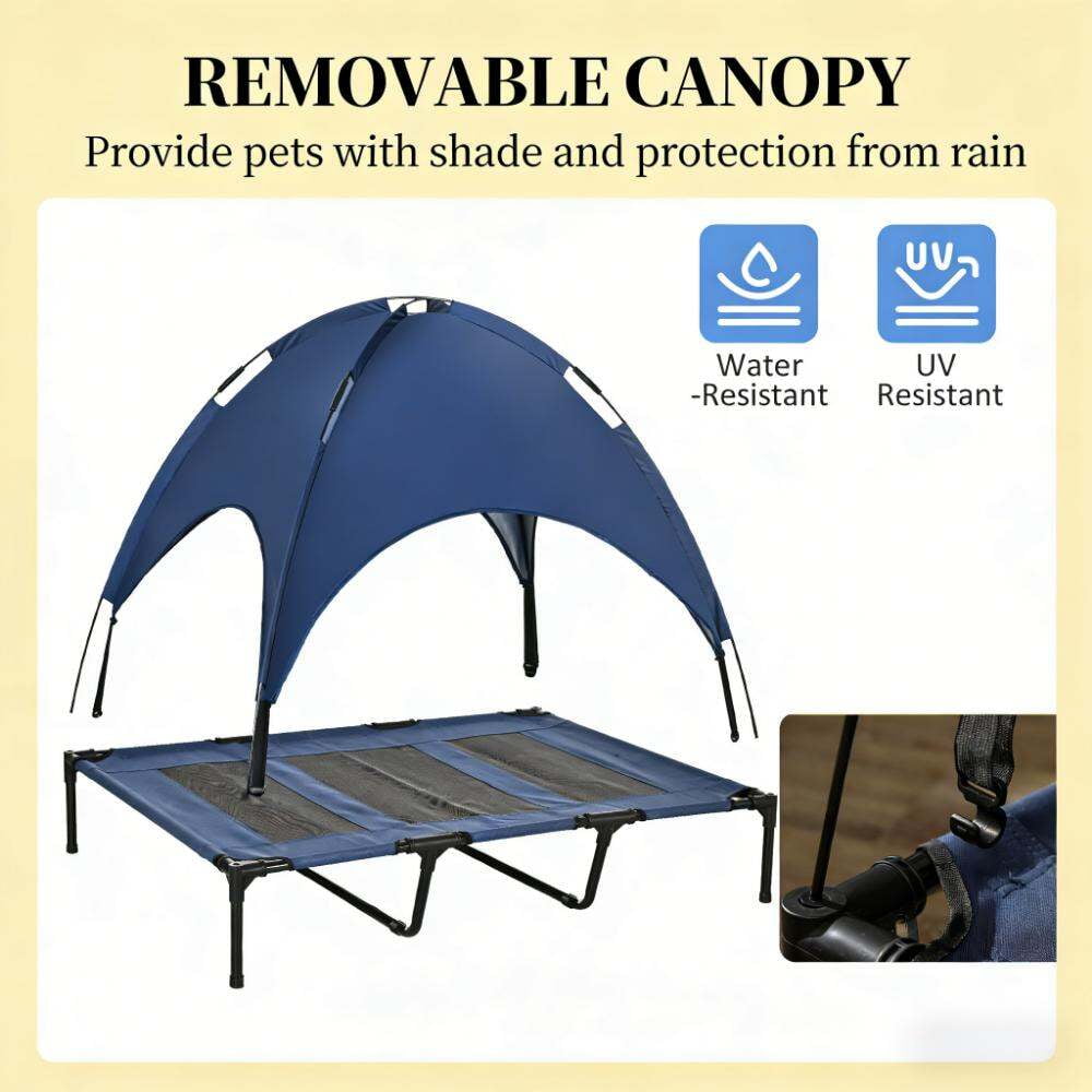 Orthopedic Dog Bed, Pet Bed,Elevated Portable Dog Cot, Black,Dark Blue Dog Bed,Mesh,Metal,Oxfabric,Polyester Cat Bed, Pet Supplies Pet Beds & Furniture