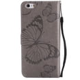 thumbnail image 3 of iPhone 6s Plus Wallet Case, iPhone 6 Plus Case, Dteck Embossed Big Butterfly Magnetic Flip PU Leather Folio Stand Case Cover Built-in Card Slots & Money Pocket, with wrist Strap, Gray, 3 of 8