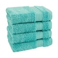 thumbnail image 2 of Cotton Paradise 100% Cotton 4 Piece Washcloths, Soft Absorbent Small Hand Face Towels Wash Rags for Body, Turquoise Blue, 2 of 6
