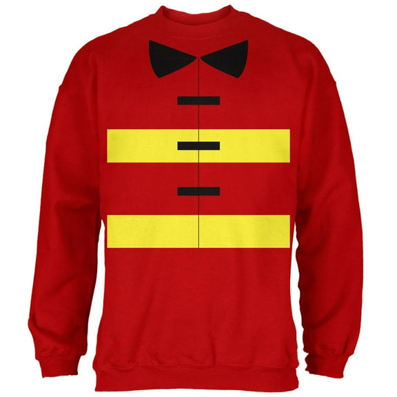 Halloween Fireman Costume Red Adult Sweatshirt - Large