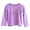 Purple, variant on Toddler Cute Long Sleeve Tee, Girls Flower Printed Soft Cottons T-Shirt, Kids Lightweight Basic Crewneck Blouse Undershirts Tops Orange 2Y