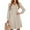 Khaki, variant on Women's Solid Color Casual Fashion V-Neck Long Sleeve Mid Length Dress for Spring and Autumn Everyday Wear,Dark Gray,L
