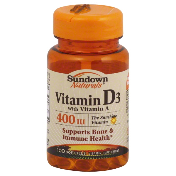 Rexall Sundown Sundown Naturals Vitamin D3 with Vitamin A, 100 ea