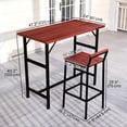 thumbnail image 2 of 5-Piece Brown Patio Bar Set with Counter Height Table & Bar Stools - Outdoor Bistro Set for Balcony, Porch & Backyard Seating - 47" Table, 2 of 7