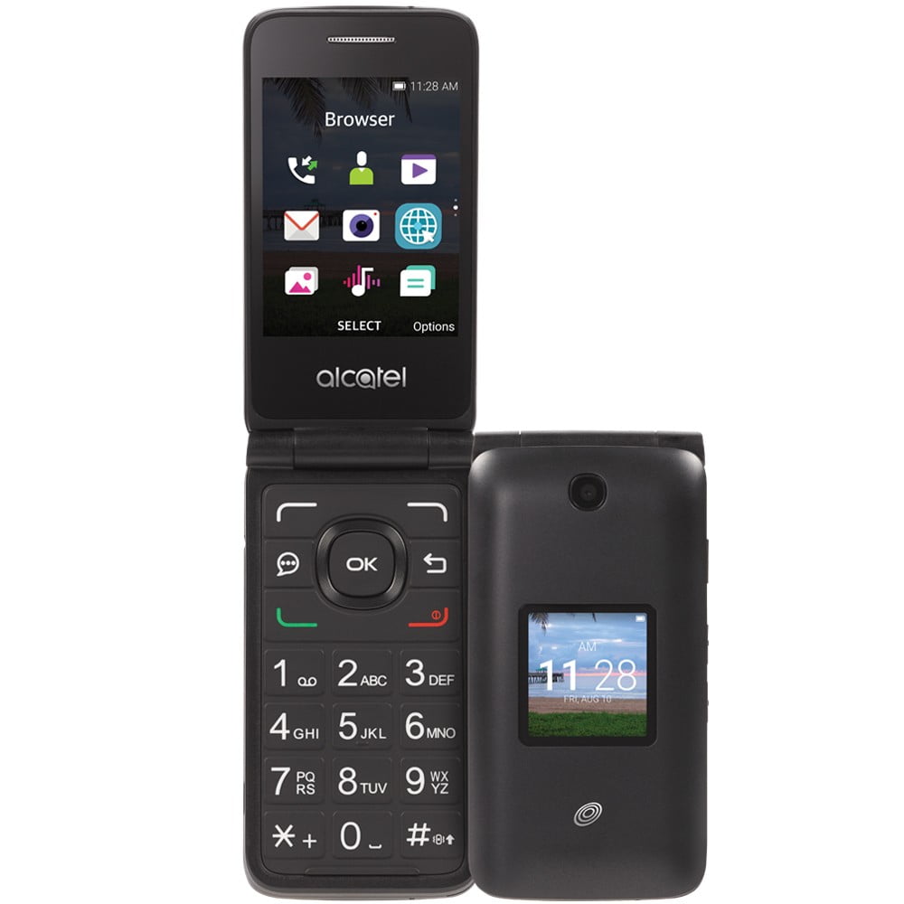 Refurbished TracFone TWALA405DCP Total Wireless Alcatel MyFlip 4G Prepaid Flip Phone Walmart