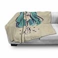 thumbnail image 3 of Girl Power Soft Flannel Fleece Blanket, Hand Drawn Detailed Girl Design with Girl Power Message Illustration, Cozy Plush for Indoor and Outdoor Use, 50" x 60", Pale Blue Cream Indigo, by Ambesonne, 3 of 6